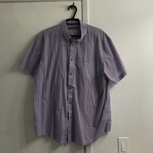 Men’s XXL Blue and Red Striped Button Up Shirt